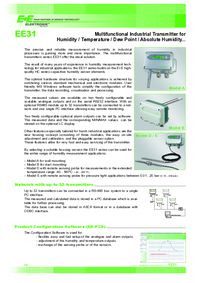 Thumbnail of document Data Sheet - EE31 Industrial Humidity/Temperature Transmitter